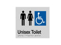 Unisex Accessible Toilet Braille Sign - Silver/Black - SuperSaverAU - view 2