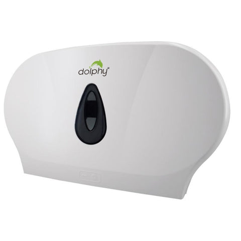 Premium Twin Jumbo Toilet Roll Dispenser – White Wall Mounted