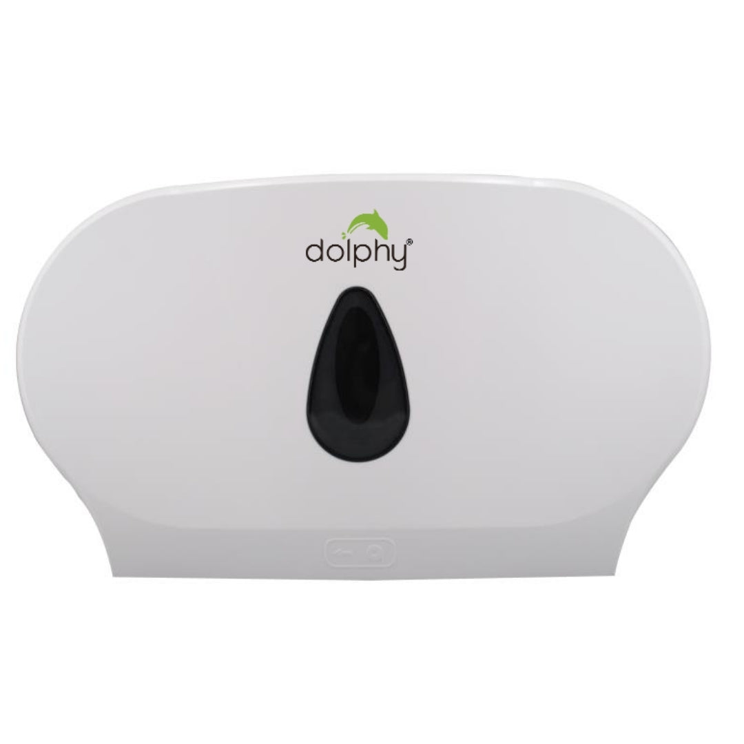 Premium Twin Jumbo Toilet Roll Dispenser – White Wall Mounted