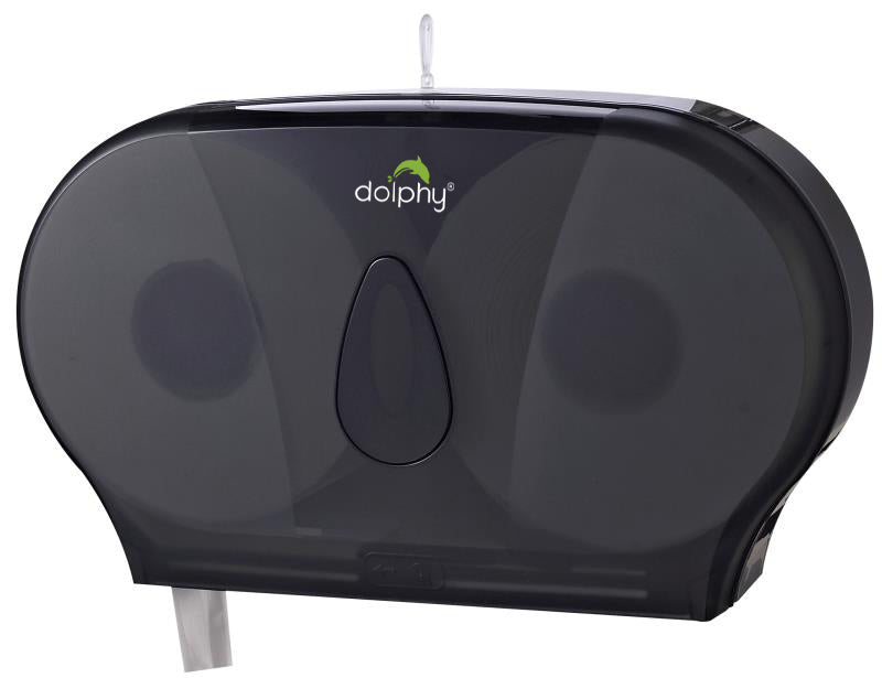Premium Twin Jumbo Toilet Roll Dispenser – Black