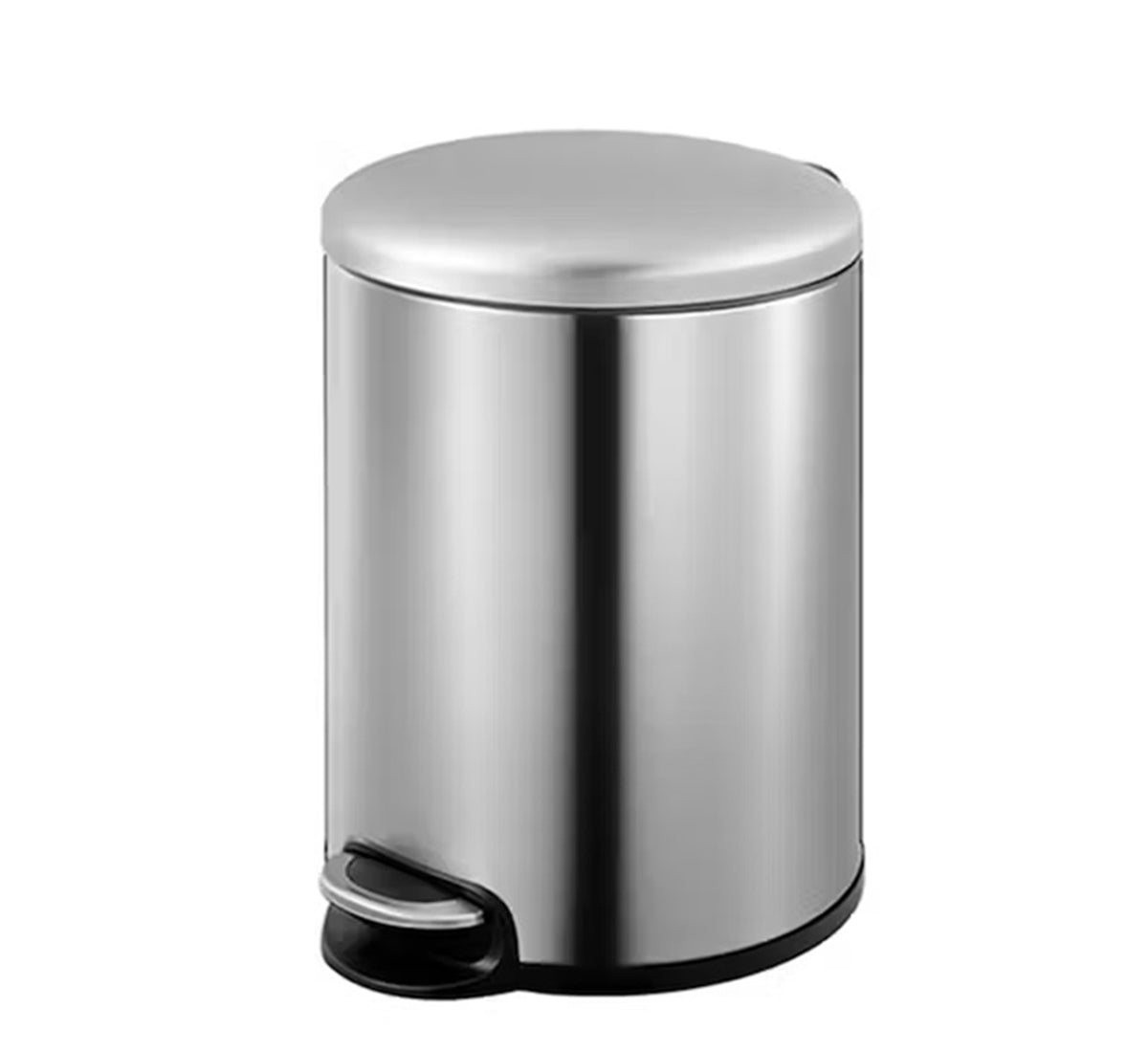 Premium Round Stainless Steel Pedal Bin – Silver 3L