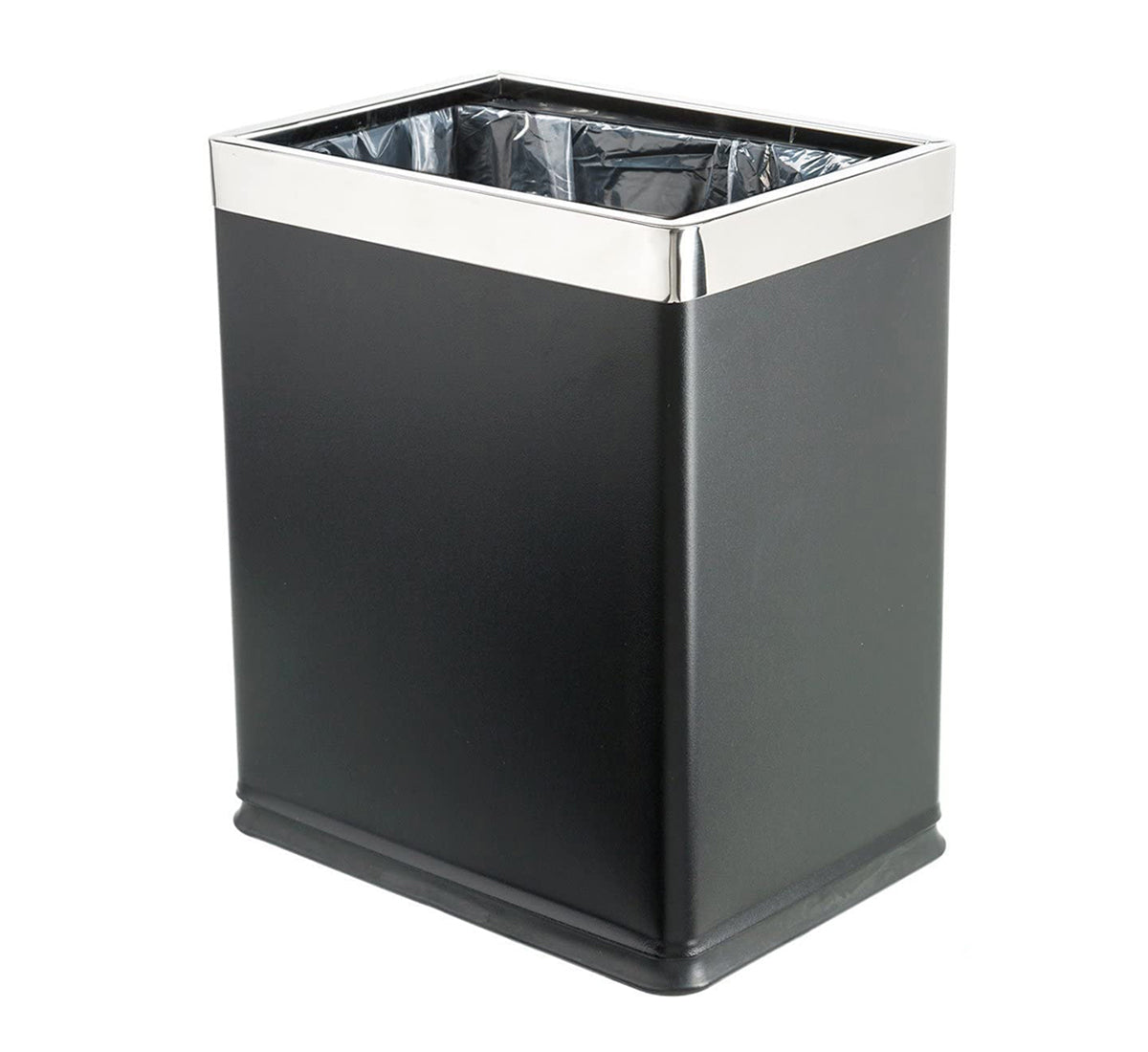 Premium Open Top Stainless Steel Dustbin – Black 10L