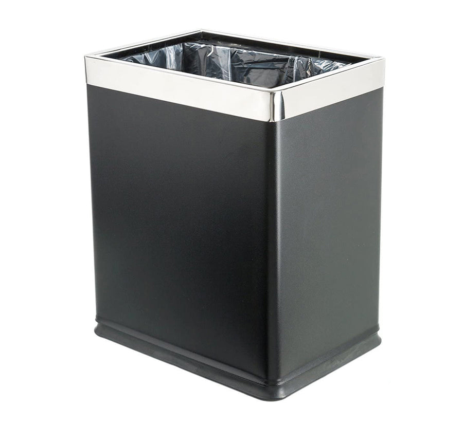 Premium Open Top Stainless Steel Dustbin – Black 10L