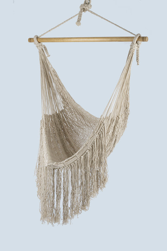 Premium Mayan Legacy Cotton Rope Mexican Hammock Swing - Ivory