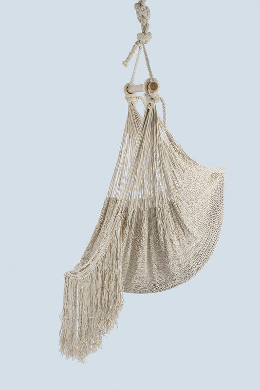 Premium Mayan Legacy Cotton Rope Mexican Hammock Swing - Ivory