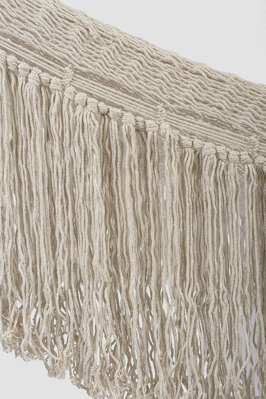 Mayan Legacy Ivory Cascade Hand-Woven Mexican Hammock - King