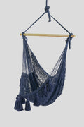 Deluxe Extra Large Mexican Hammock Chair - Outdoor Cotton, Blue, Double Stitched - SuperSaverAU - view 3