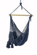 Deluxe Extra Large Mexican Hammock Chair - Outdoor Cotton, Blue, Double Stitched - SuperSaverAU - view 4