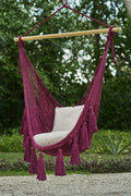 Deluxe Extra Large Mexican Hammock Chair - Outdoor Cotton, Maroon, Double Stitched - SuperSaverAU - view 1