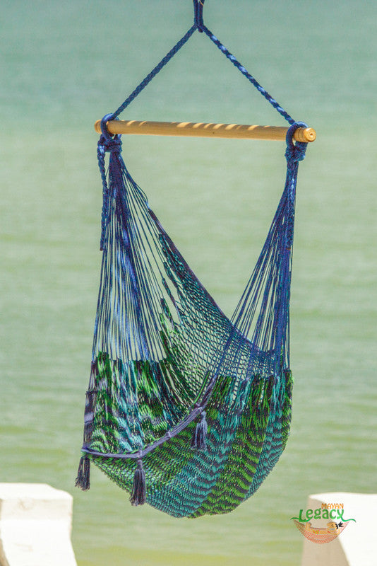 Mayan Legacy Extra Large Outdoor Cotton Mexican Hammock Chair - Caribe Colour - SuperSaverAU - view 2