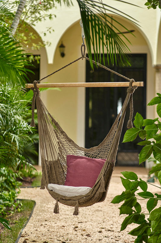 Mayan Legacy Extra Large Outdoor Cotton Mexican Hammock Chair - Cedar Colour - SuperSaverAU - view 1
