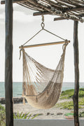 Mayan Legacy Extra Large Outdoor Cotton Mexican Hammock Chair - Cream Colour - SuperSaverAU - view 4