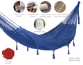 Mayan Legacy King Size Hammock - Handwoven Cotton with Crocheted Tassels, Blue - SuperSaverAU - view 3