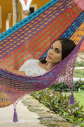 Mayan Legacy King Size Hammock - Handwoven Cotton with Crocheted Tassels - SuperSaverAU - view 3