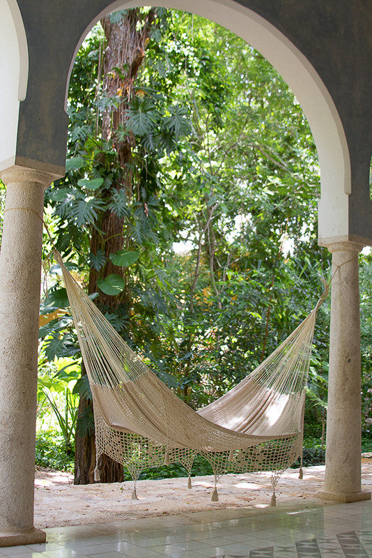 Mayan Legacy King Size Hammock - Handwoven Cotton with Crocheted Tassels - SuperSaverAU - view 6
