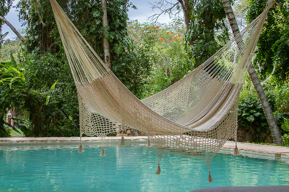 Mayan Legacy King Size Hammock - Handwoven Cotton with Crocheted Tassels - SuperSaverAU - view 11