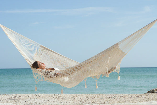 Mayan Legacy Queen Size Hammock - Outdoor Cotton with Hand-Crocheted Tassels - SuperSaverAU - view 7