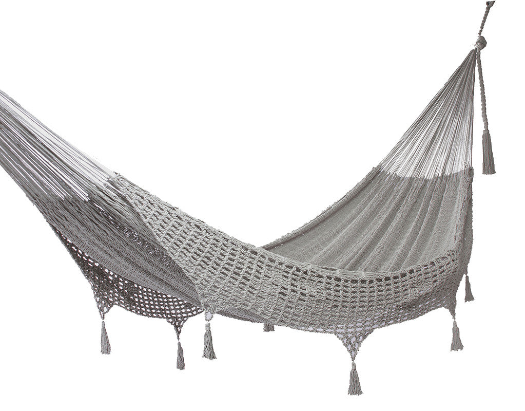 Mayan Legacy Queen Size Hammock - Hand Woven Cotton with Crocheted Tassels - SuperSaverAU - view 4