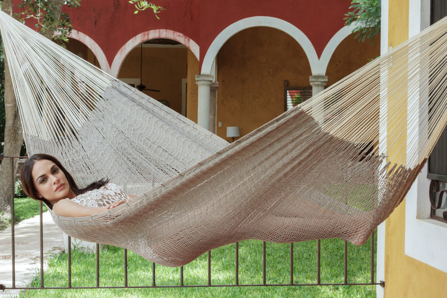 Mayan Legacy King Size Outdoor Cotton Hammock - 250kg Capacity, Free Shipping - SuperSaverAU - view 1