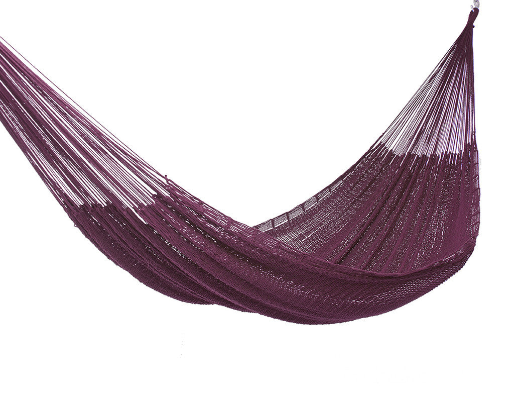 Mayan Legacy King Size Outdoor Cotton Hammock Maroon - 250kg Capacity, Free Shipping - SuperSaverAU - view 2