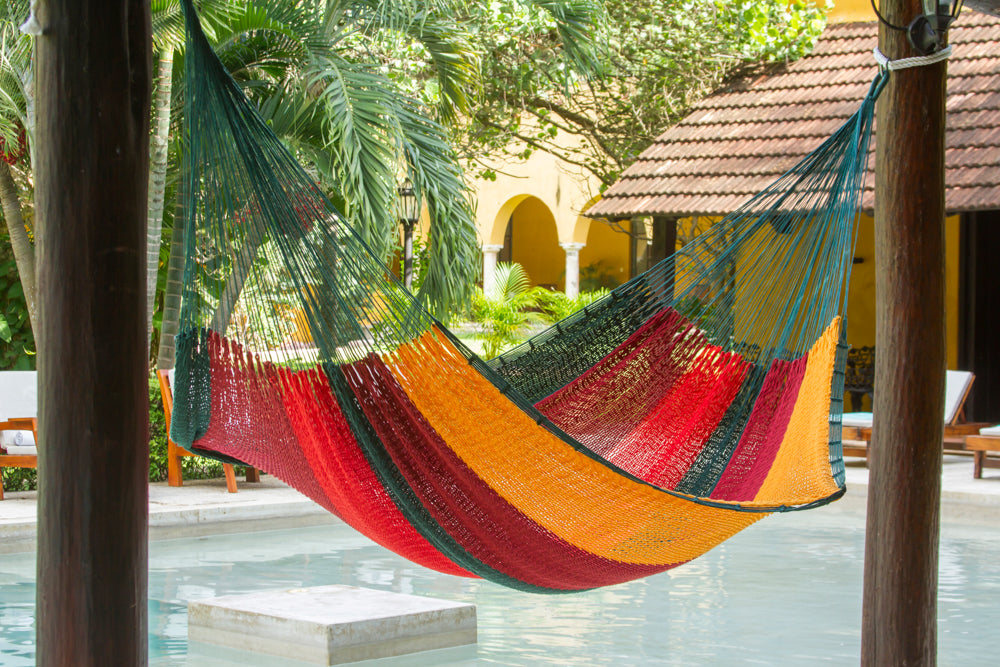 Mayan Legacy Queen Size Outdoor Cotton Hammock - 200kg Capacity, 2m Wide - SuperSaverAU - view 3