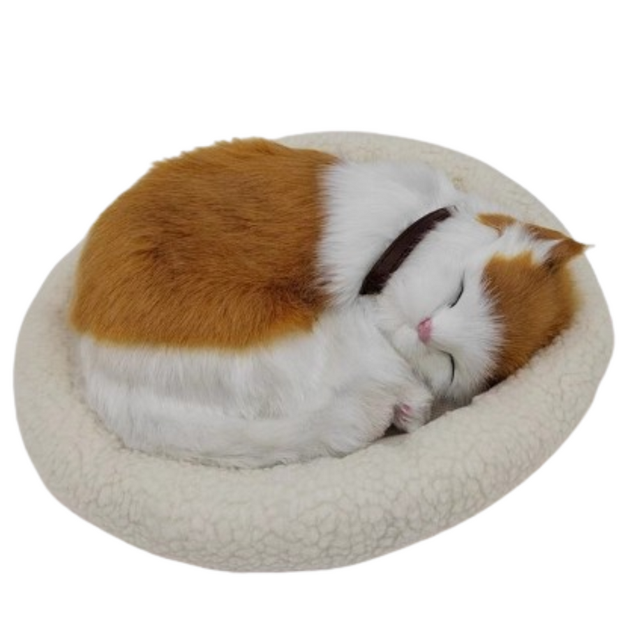 Sleepy Tails Ginger Cat - Breathing Plush Pet 25cmL x 10cmH x 30cmW, Ages 3+ - SuperSaverAU - view 1