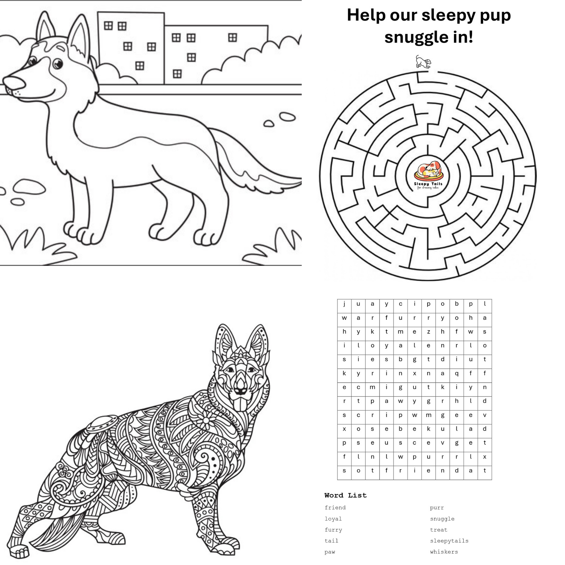 Sleepy Tails German Shepherd Plush Pet - 25cmL x 7cmH x 20cmW, Soft & Non-Toxic - SuperSaverAU - view 3