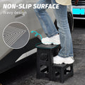Black Folding 2 Step Stool Non-Slip Collapsible PP Ladder for Home Bathroom Kitchen