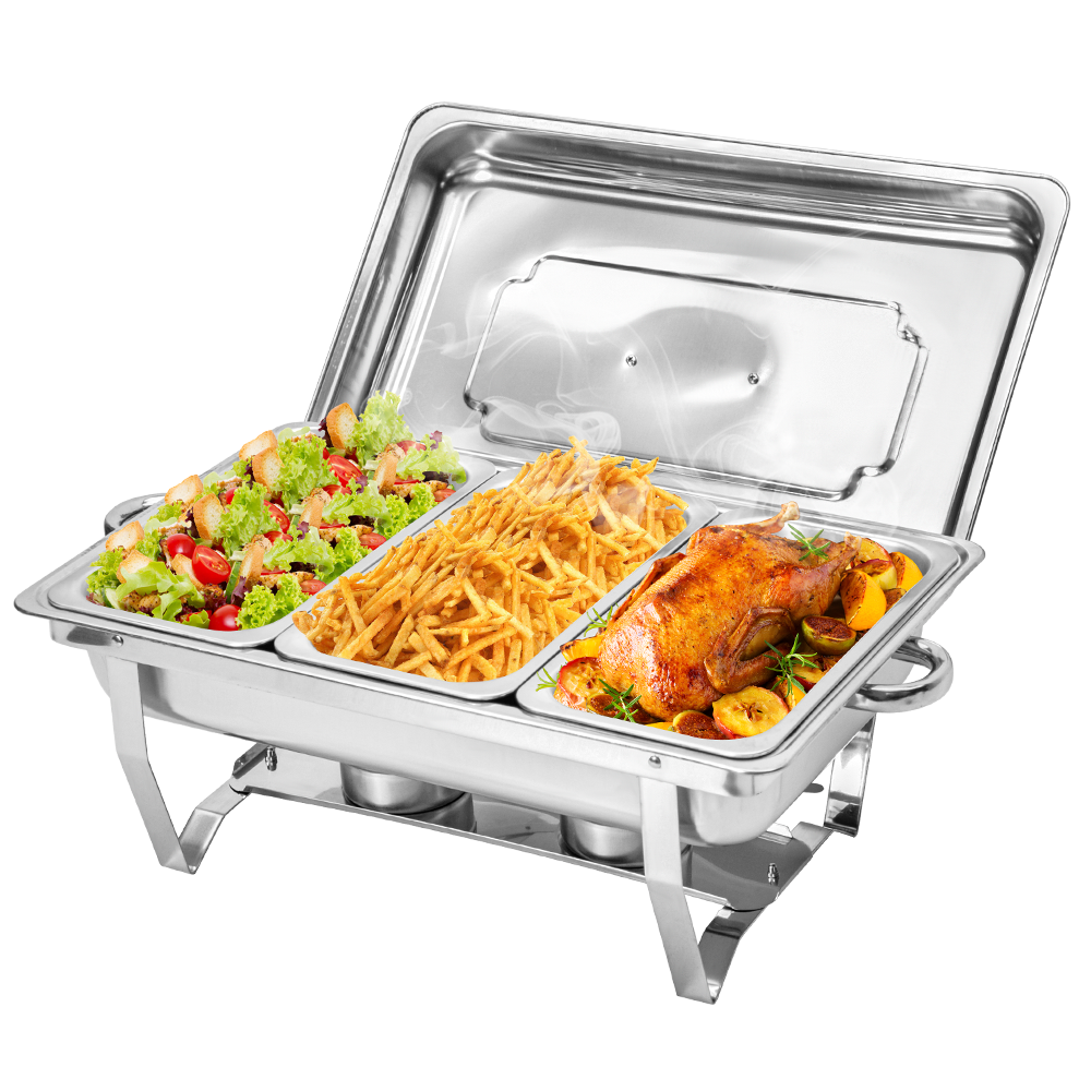 Alston 9L Stainless Steel Bain Marie Chafing Dish Set - 3 x 3L Pans