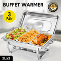 Alston 9L Stainless Steel Bain Marie Chafing Dish Set - 3 x 3L Pans