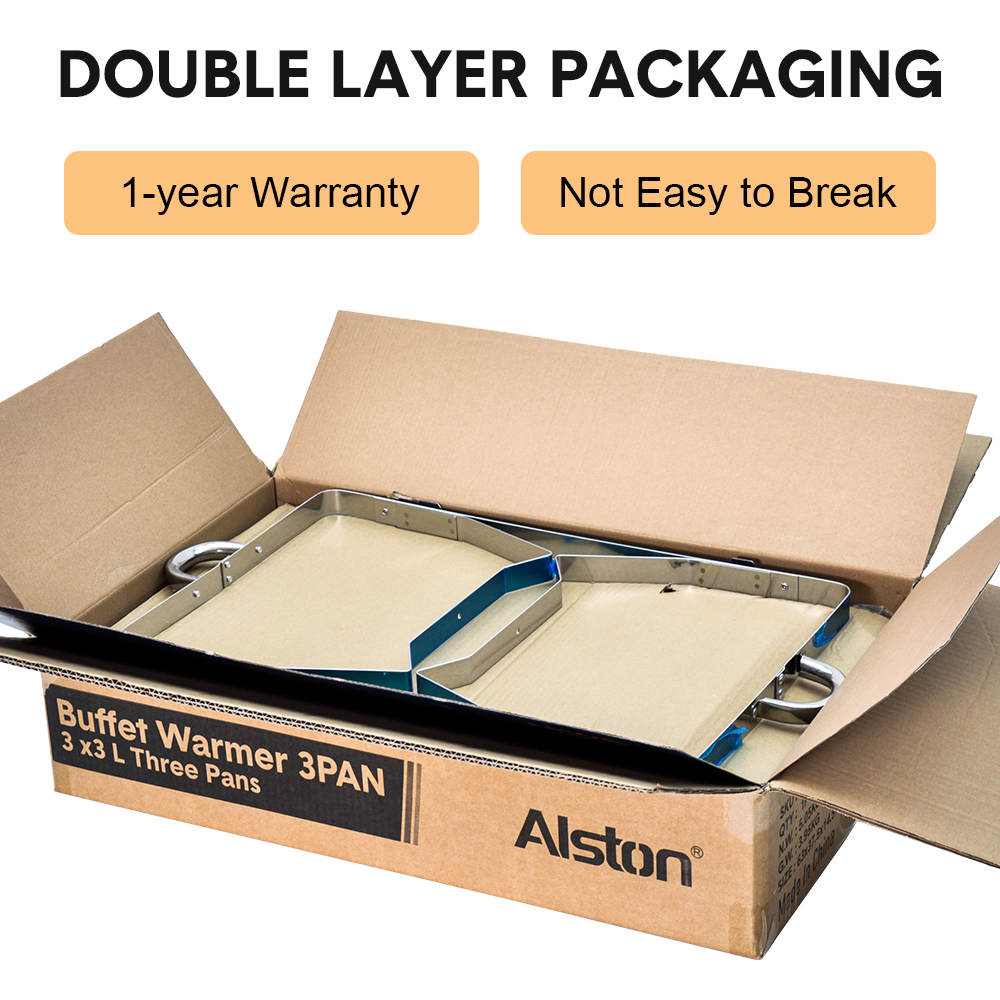 Alston 9L Stainless Steel Bain Marie Chafing Dish Set - 3 x 3L Pans
