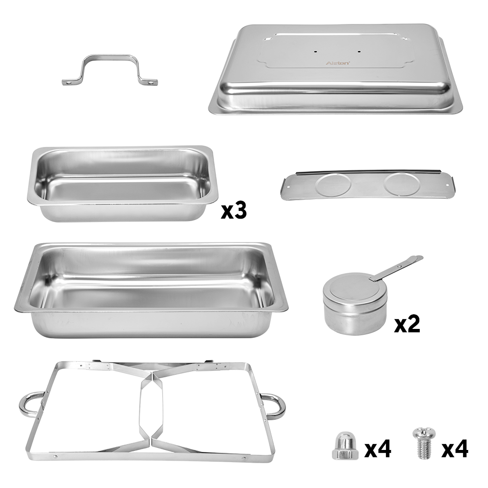 Alston 9L Stainless Steel Bain Marie Chafing Dish Set - 3 x 3L Pans