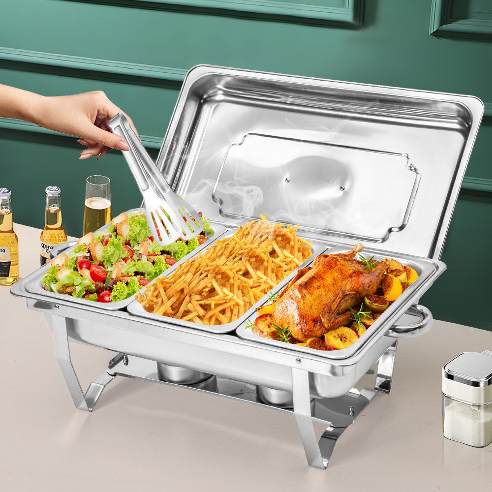 Alston 9L Stainless Steel Bain Marie Chafing Dish Set - 3 x 3L Pans