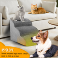 Premium 3-Tier Foam Dog Ramp with Washable Corduroy Cover - Grey