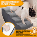 Premium 4-Tier Foam Dog Ramp with Non-Slip Suede Cover - Grey