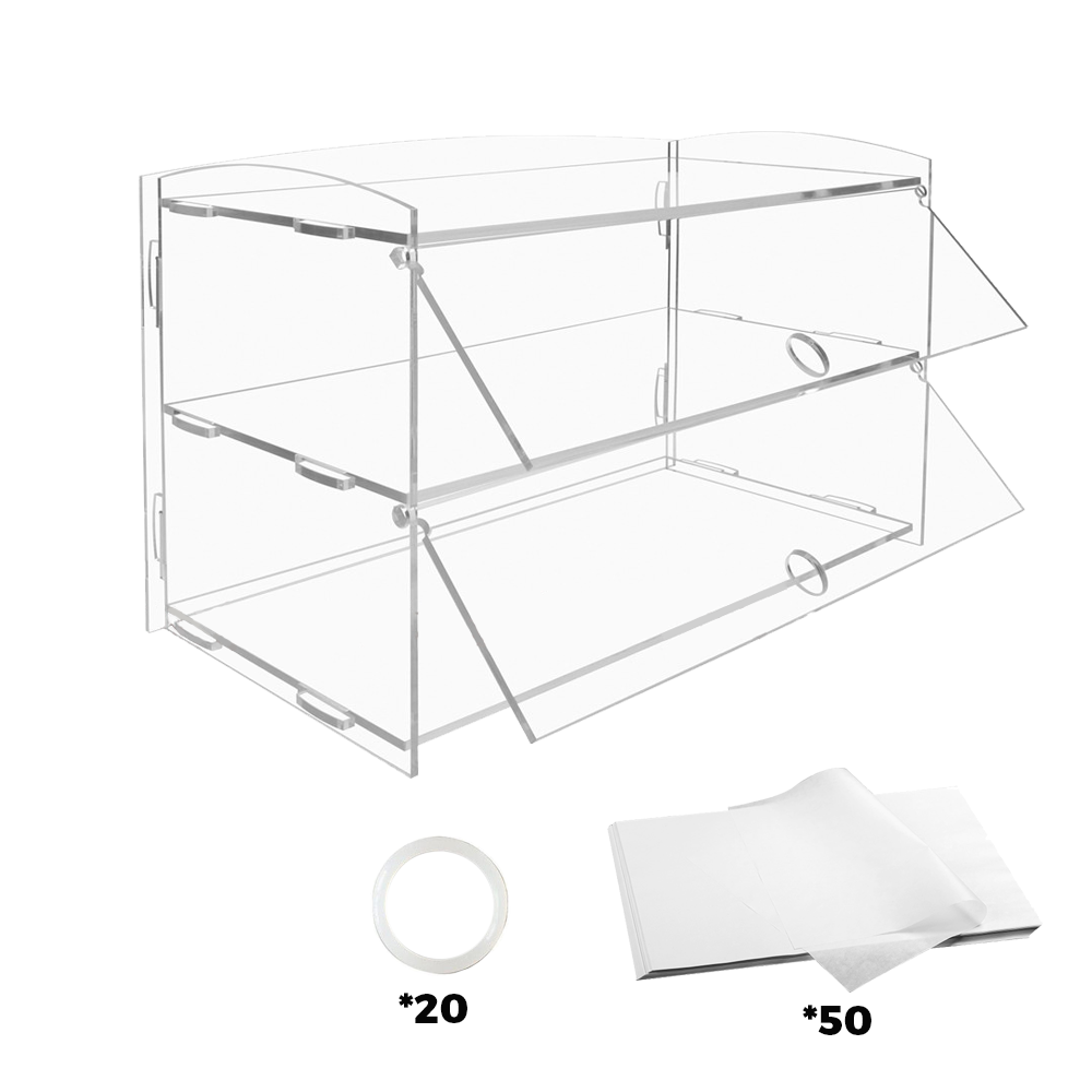 Alston 2-Tier Acrylic Bakery Display Case – Transparent 225 x 485 x 330mm