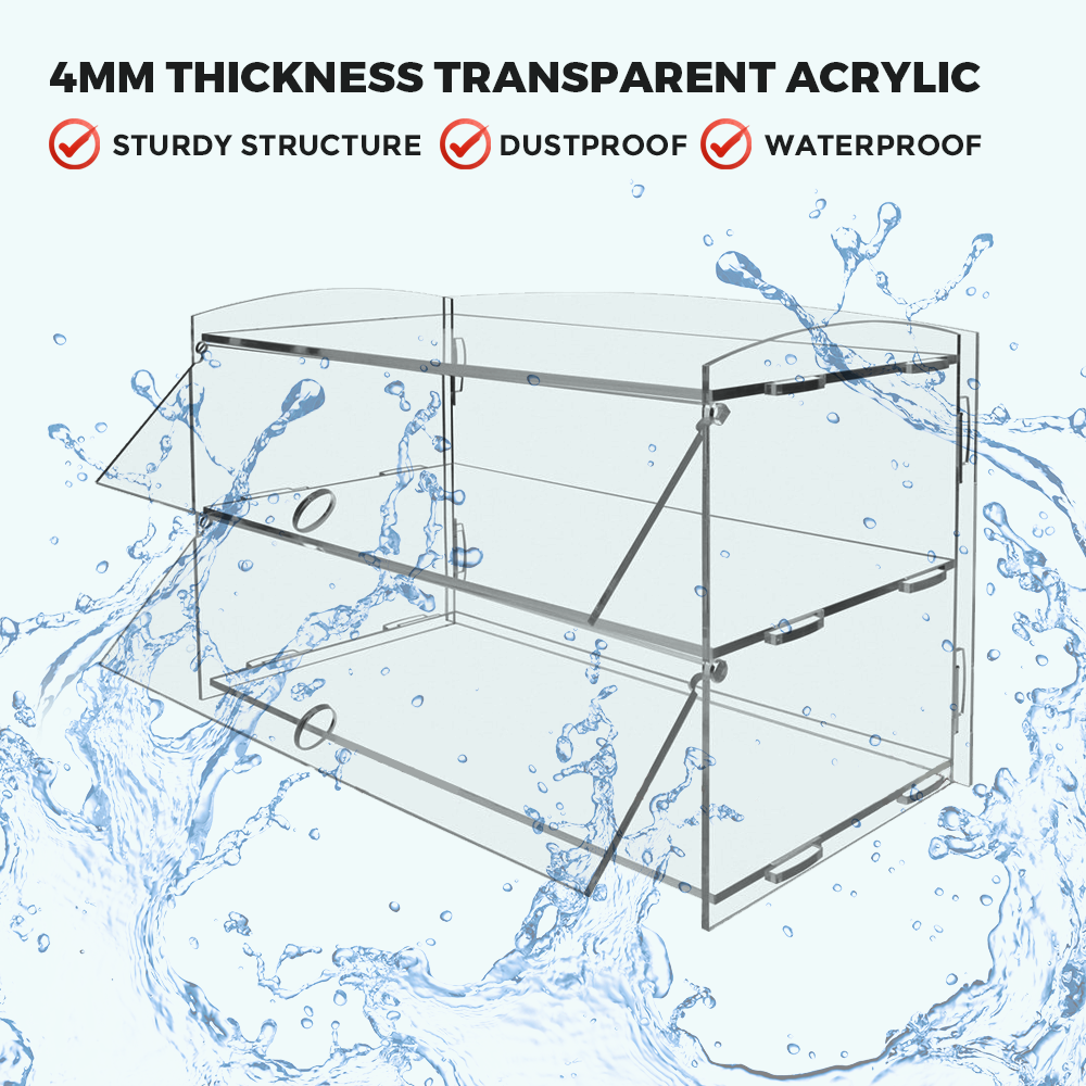 Alston 2-Tier Acrylic Bakery Display Case – Transparent 225 x 485 x 330mm
