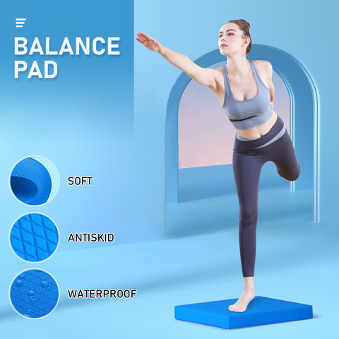 Premium Blue Non-Slip Balance Foam Pad for Fitness & Therapy