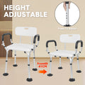 Adjustable Non-Slip Shower Seat with Padded Arms Removable Backrest and Aluminium Frame