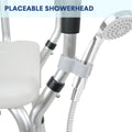 Adjustable Non-Slip Shower Seat with Padded Arms Removable Backrest and Aluminium Frame