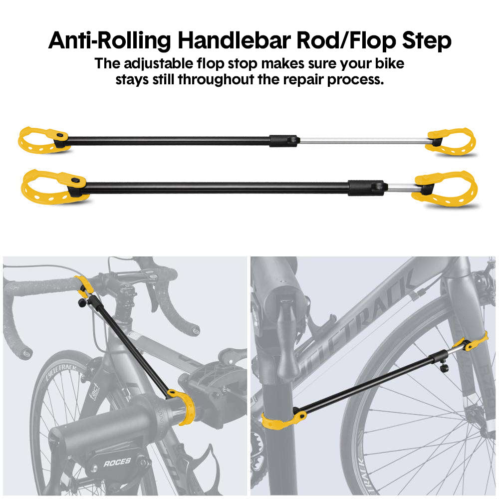 Premium 360° Rotating Bike Repair Rack with Tool Tray - 40-63in