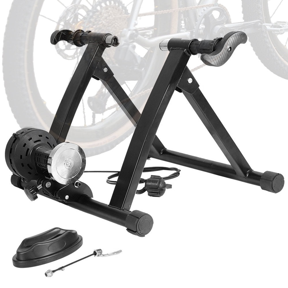Premium Black Magnetic Indoor Bike Trainer Stand with 6-Level Resistance