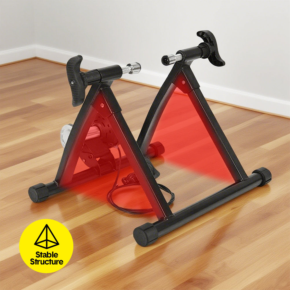 Premium Black Magnetic Indoor Bike Trainer Stand with 6-Level Resistance