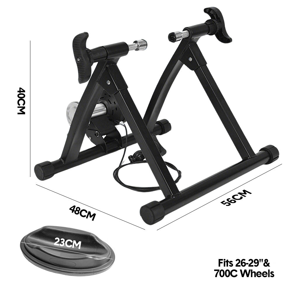 Premium Black Magnetic Indoor Bike Trainer Stand with 6-Level Resistance