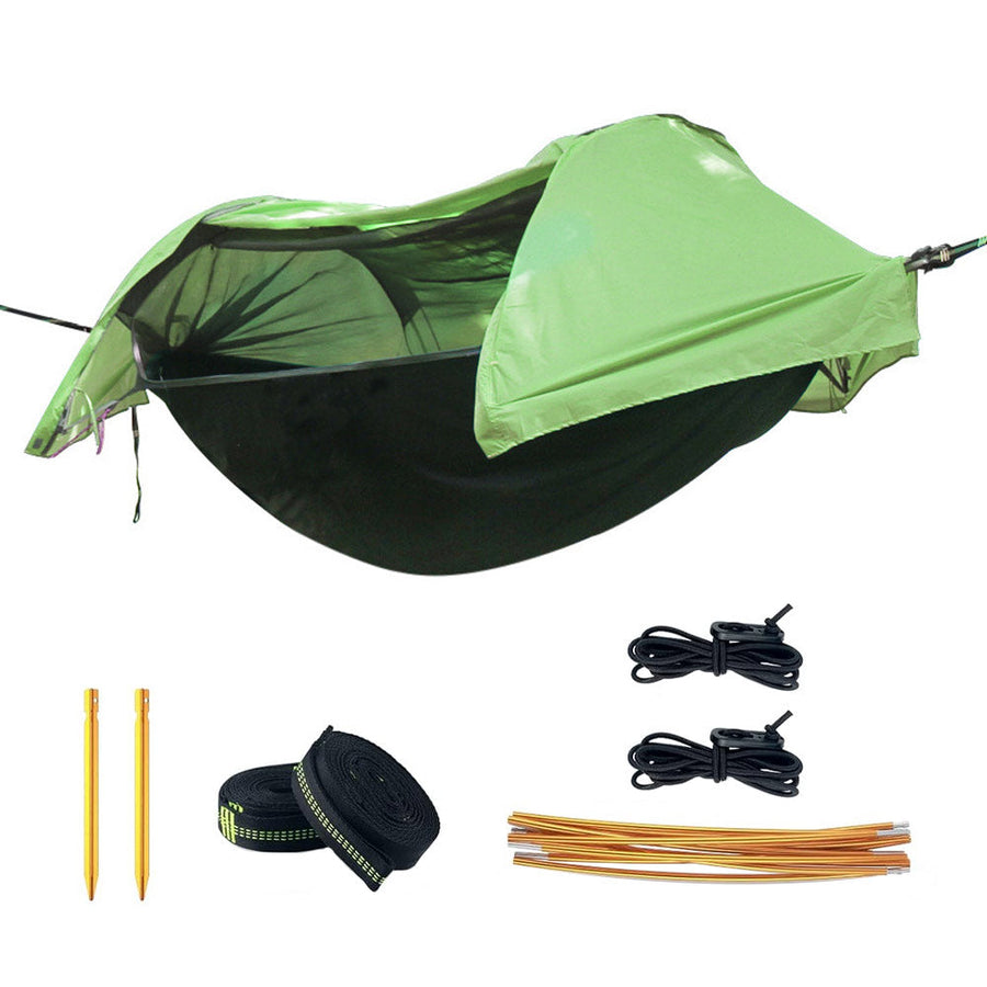 Premium Waterproof Hammock Tent – Green 270 x 140cm with Mosquito Net