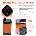Premium Portable Camping Shower with Digital Display - Orange