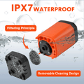 Premium Portable Camping Shower with Digital Display - Orange
