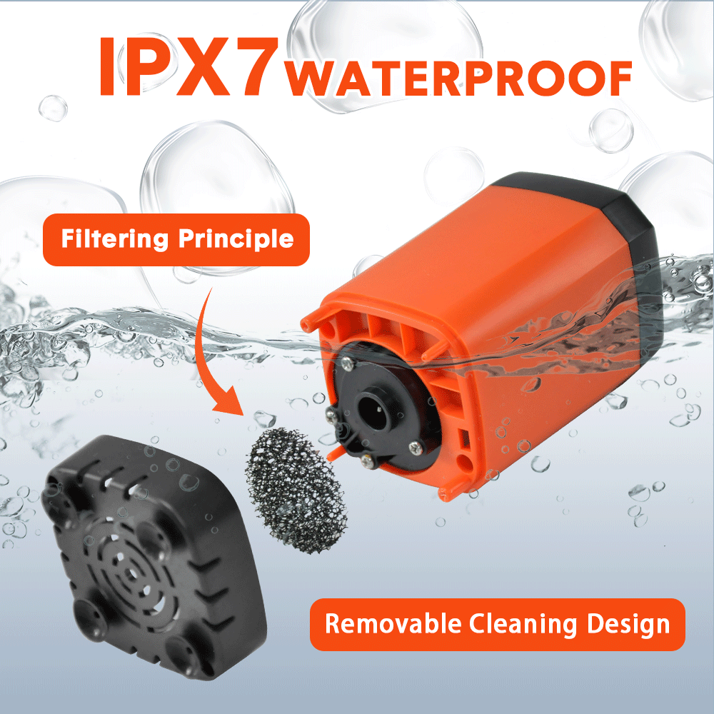 Premium Portable Camping Shower with Digital Display - Orange