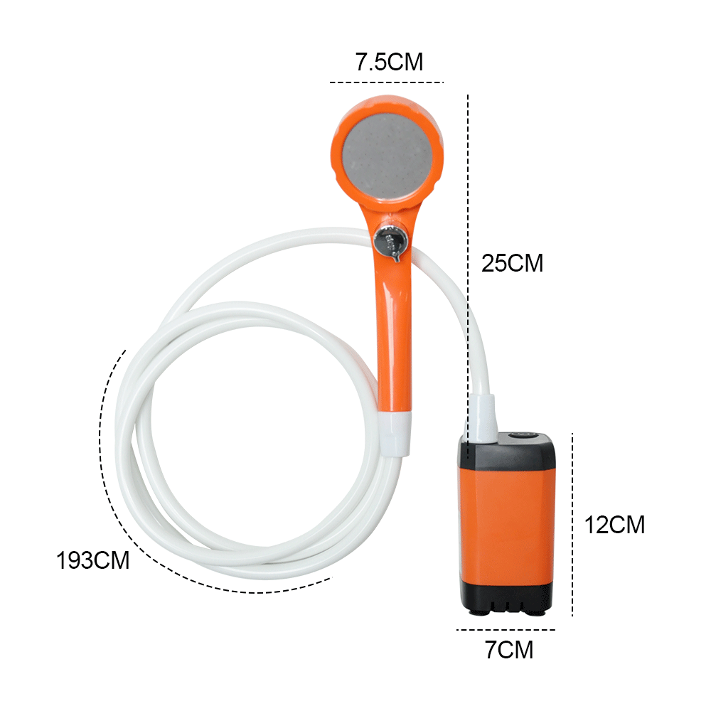 Premium Portable Camping Shower with Digital Display - Orange