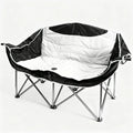 Alston Double Camping Chair Folding Outdoor Couch White with Cup Holders